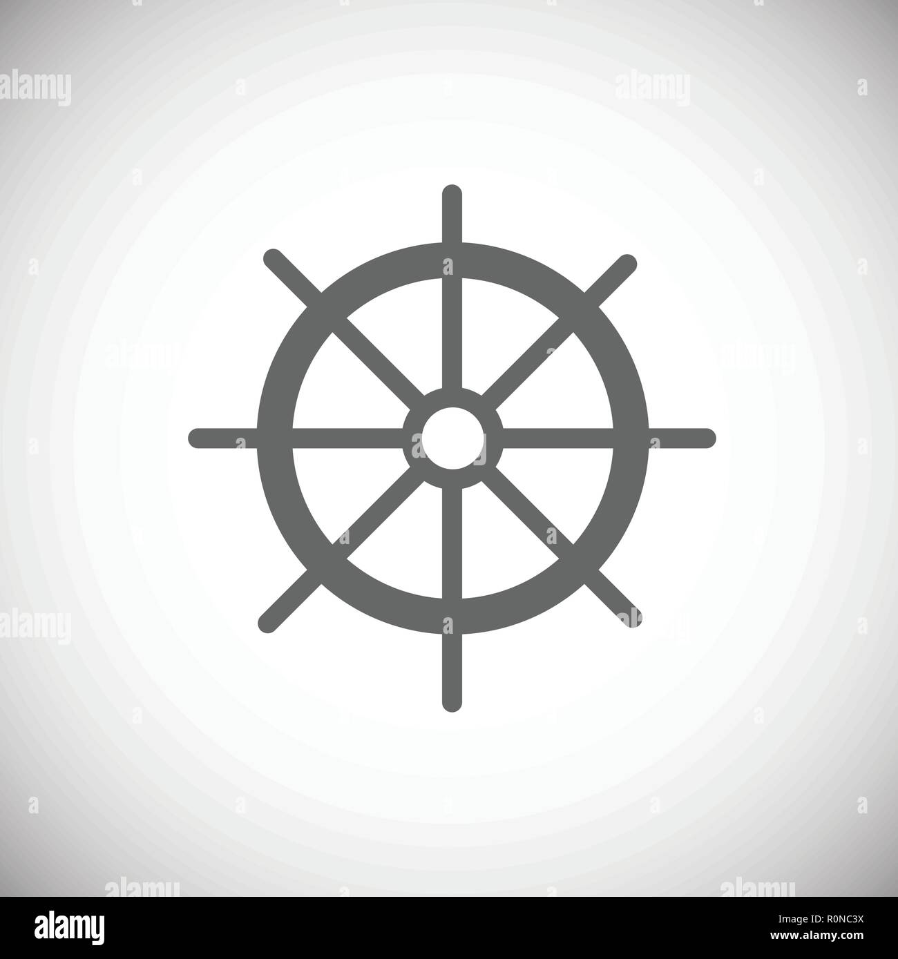 Ship steering wheel flat on white background icon Stock Vector Image ...