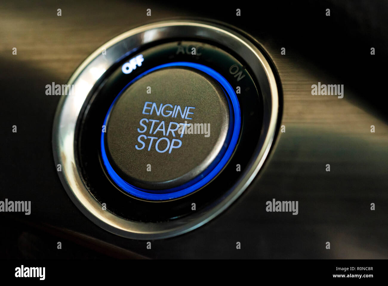 Engine start button in modern car close Stock Photo Alamy