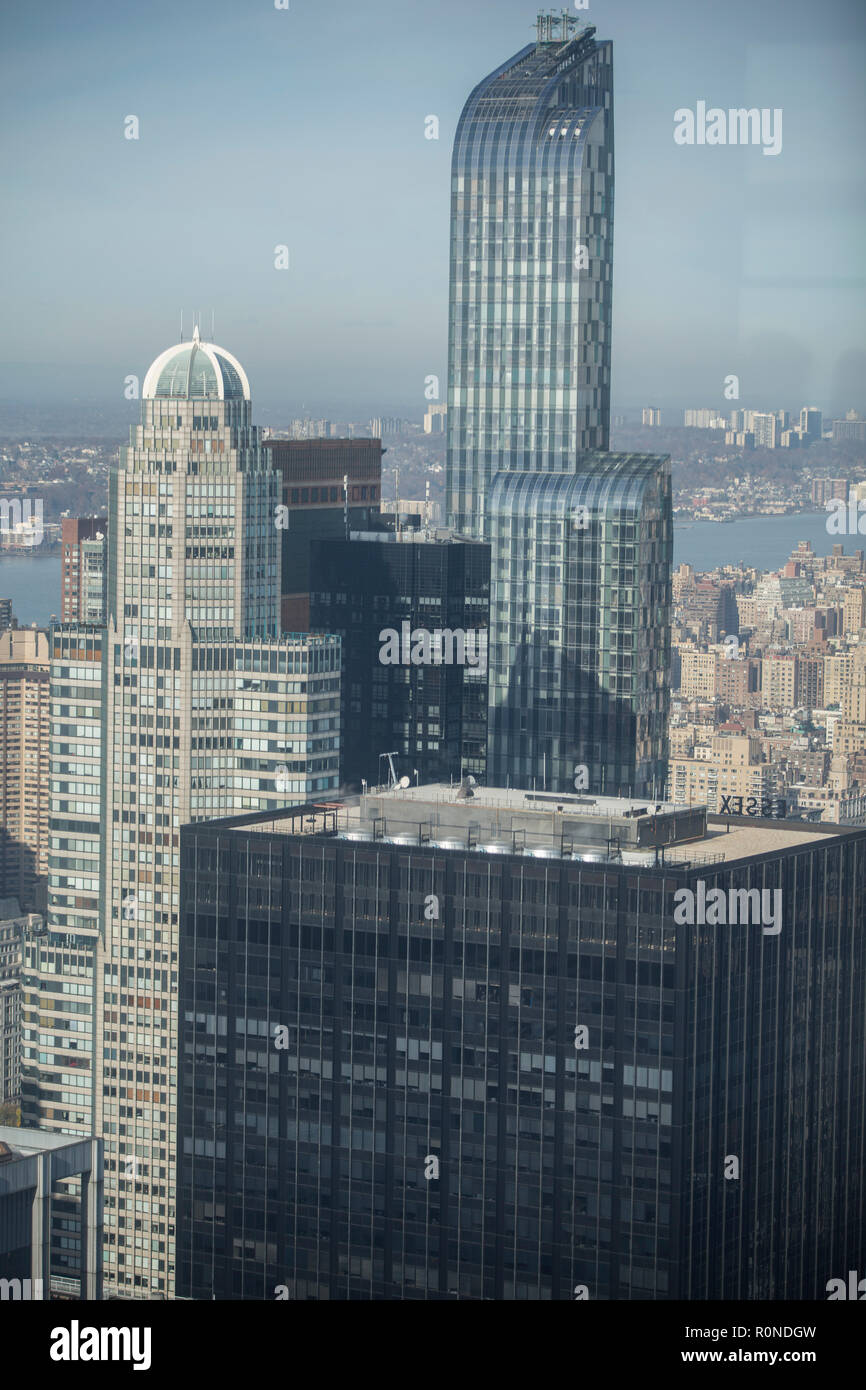 New York City Manhattan street aerial view black and white with ...