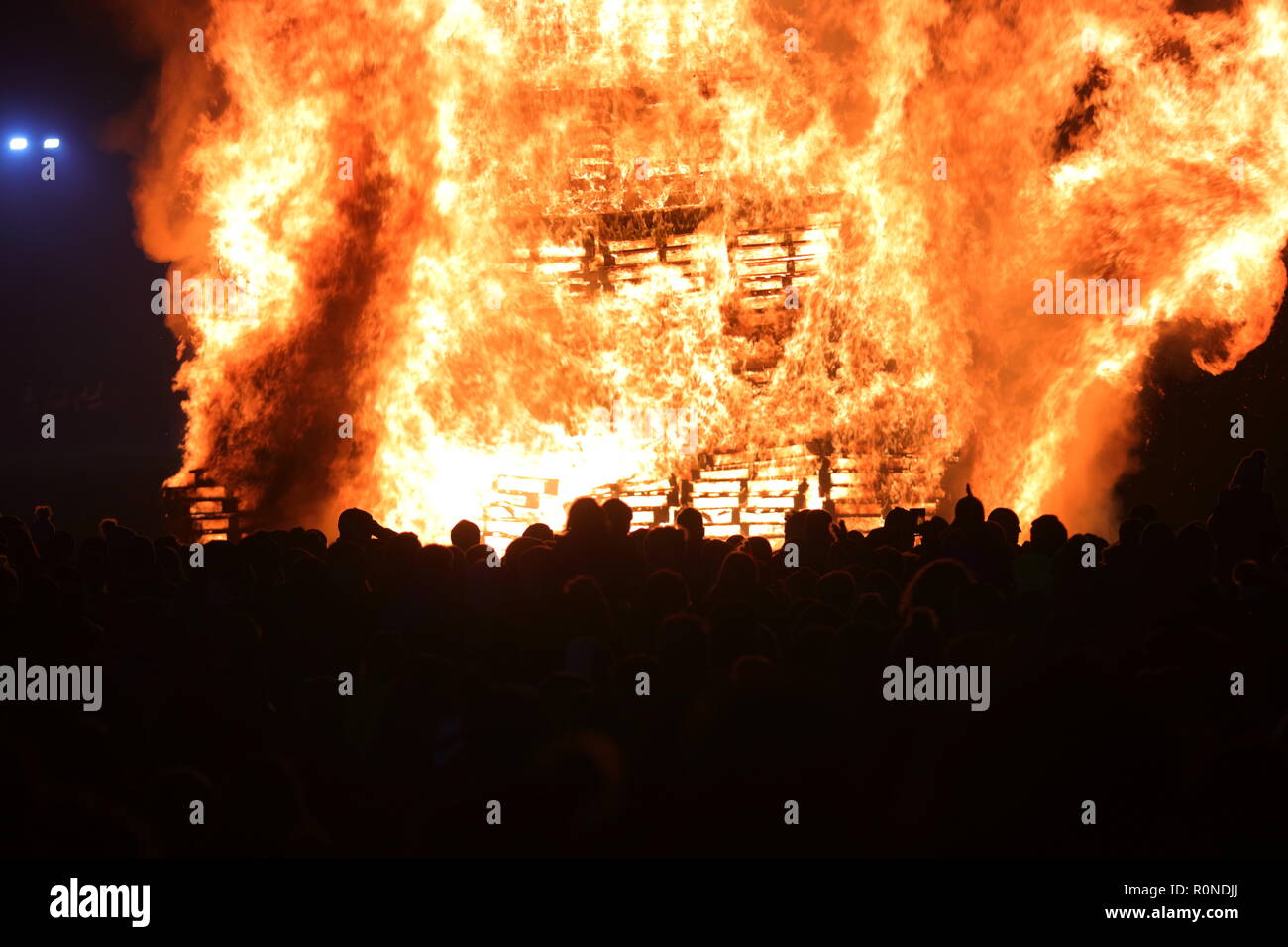 Bonfire night celebrations run by Leeds City Council at Springhead Park in Rothwell, Leeds