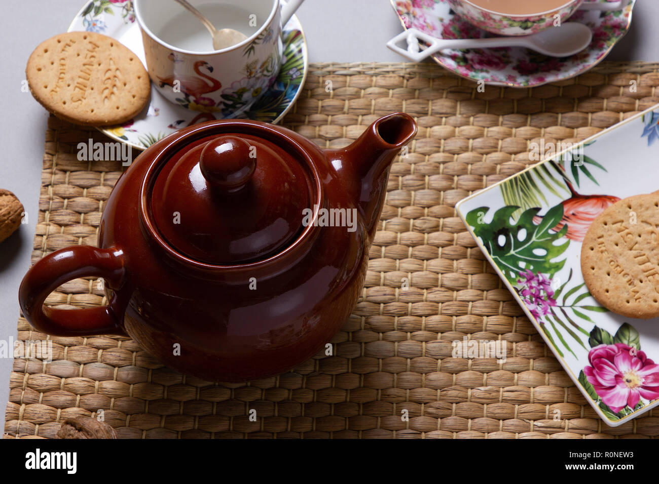 a fantastic image of afternoon tea, tea time, studio shot Stock Photo