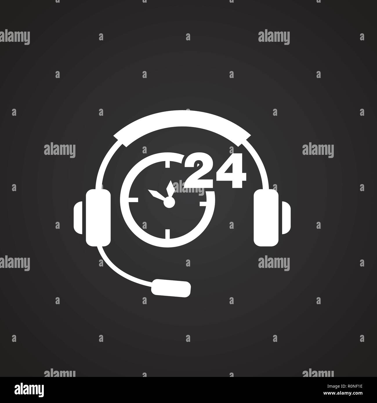 Call center telephone analog on black background icon Stock Vector ...