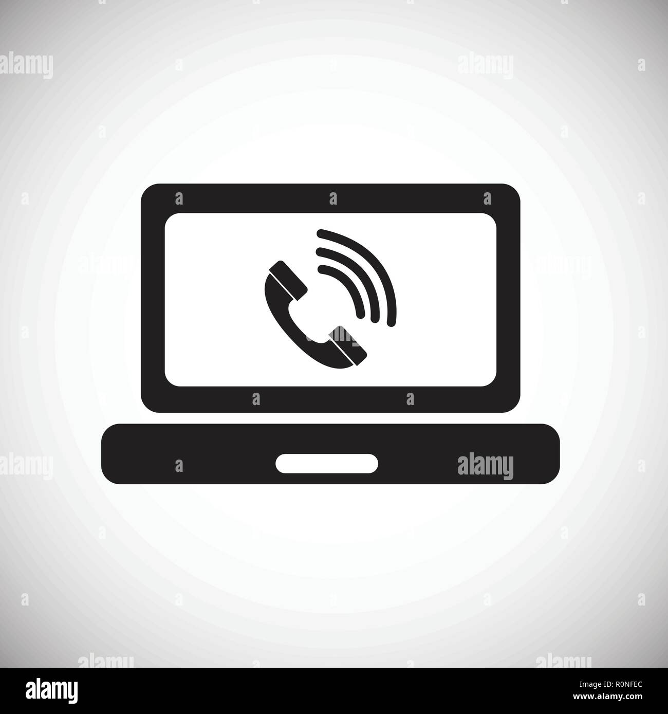 Help desk on gadget on white background icon Stock Vector