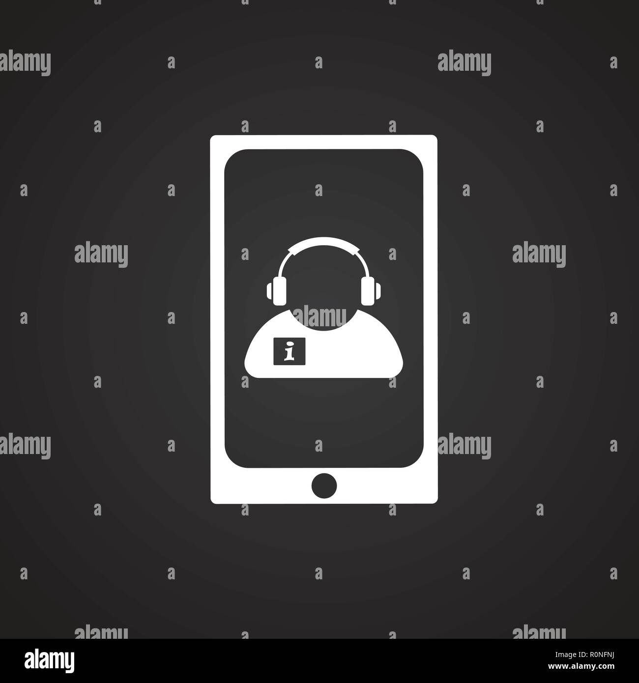 Help desk on gadget on black background Stock Vector