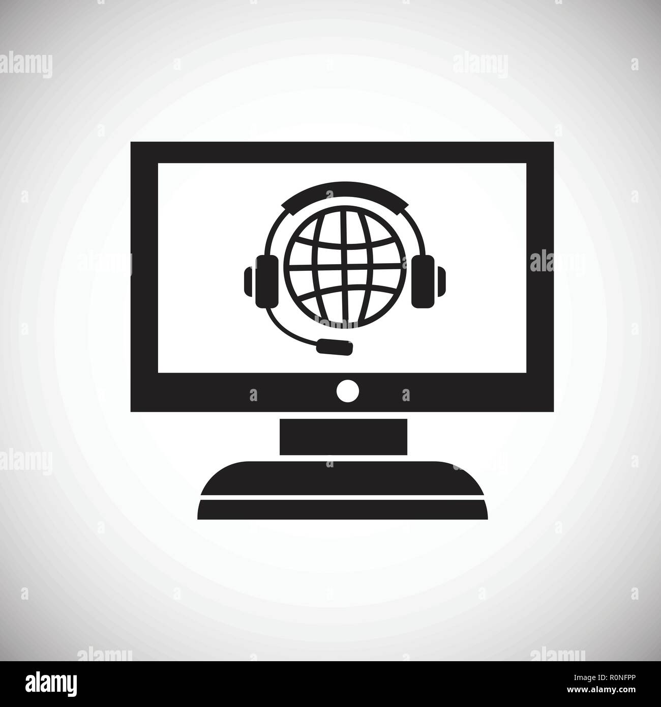 Help desk on gadget on white background Stock Vector