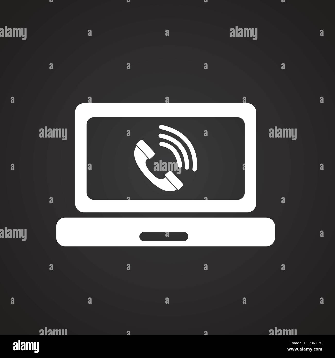 Help desk on gadget on black background Stock Vector