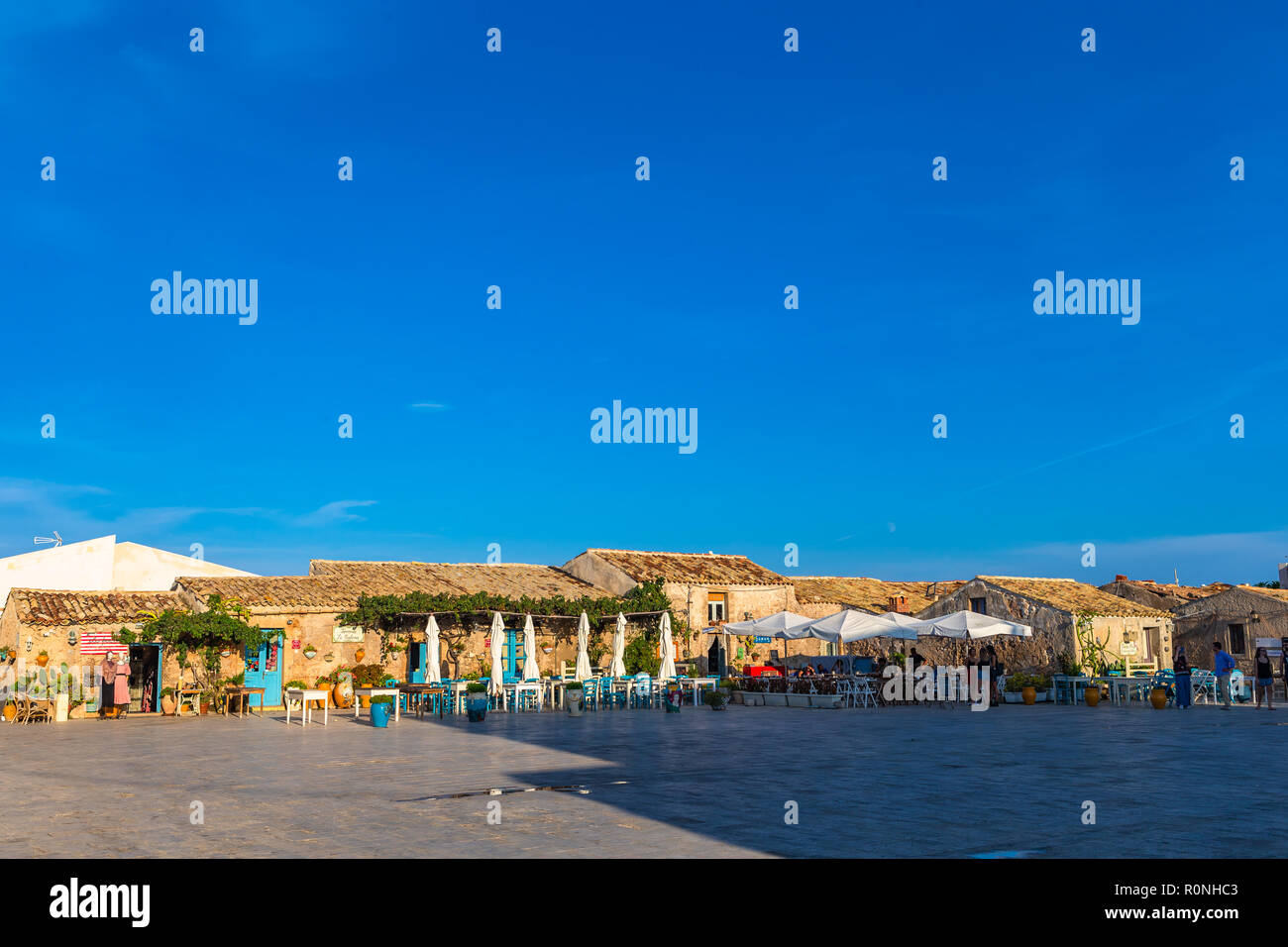 Marzamemi is one among the most beautiful 20 sea villages of Italy. Marzamemi is a municipality part of the Province of Syracuse, Sicily. Italy. Stock Photo