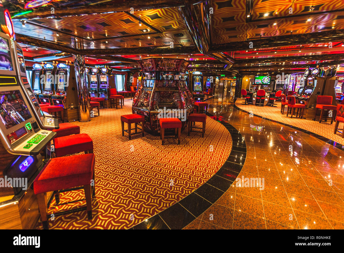 VENEZIA ITALY - OCTOBER 21 2018: inside casino of Costa Deliziosa cruise ship Stock Photo