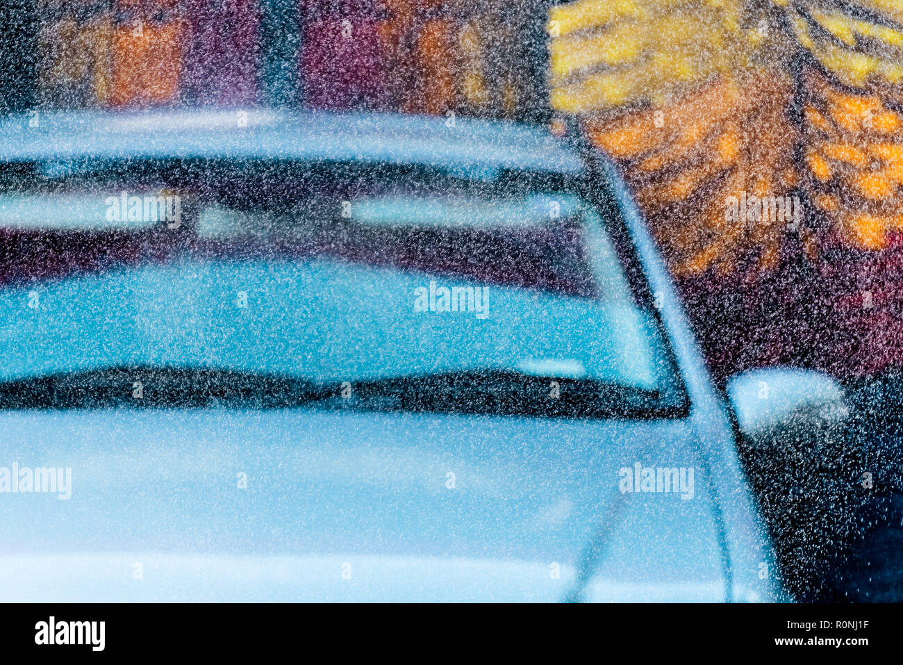 Car going through an automated car wash machine Stock Photo Alamy