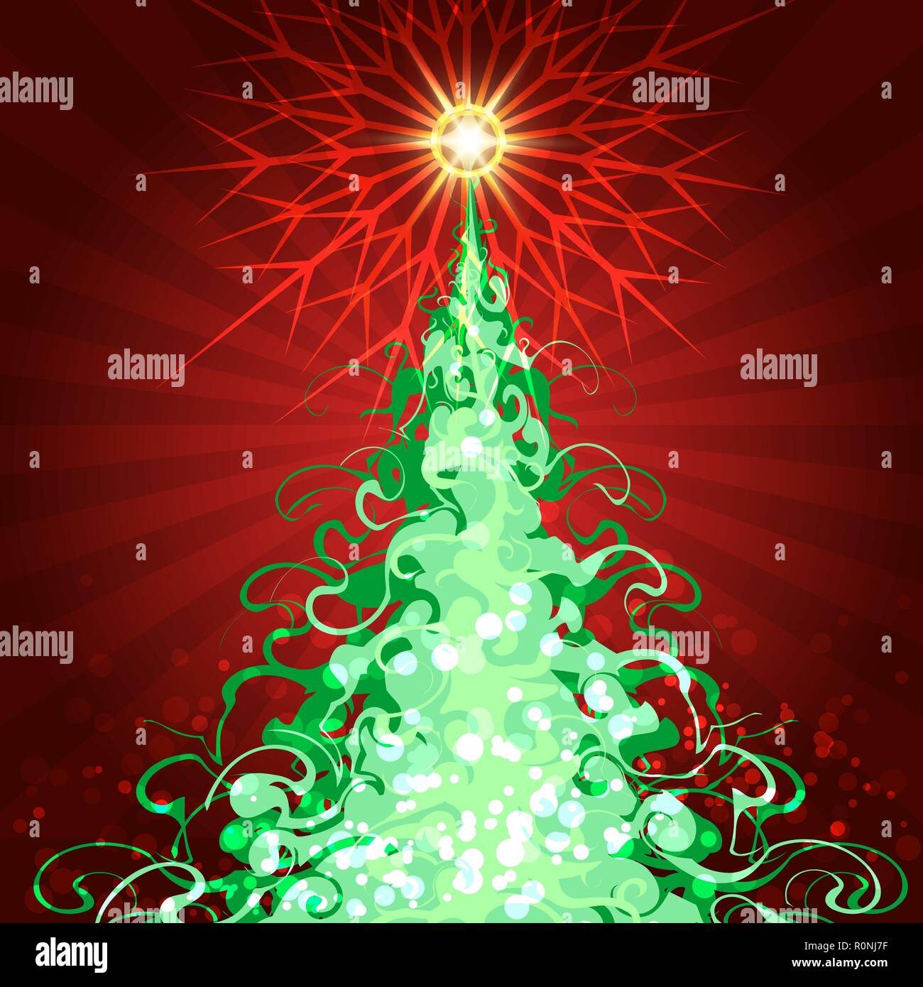 Christmas card desing with a Christmas tree. Vector illustration Stock ...