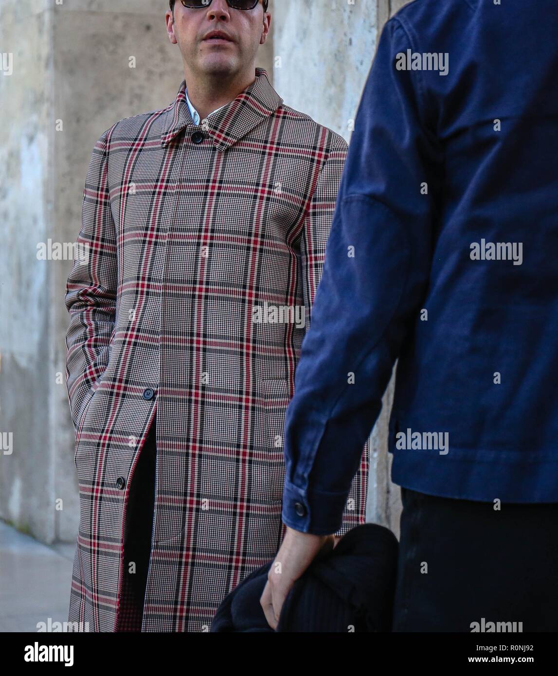 PARIS, France- September 26 2018: Men on the street during the Paris Fashion Week. Stock Photo