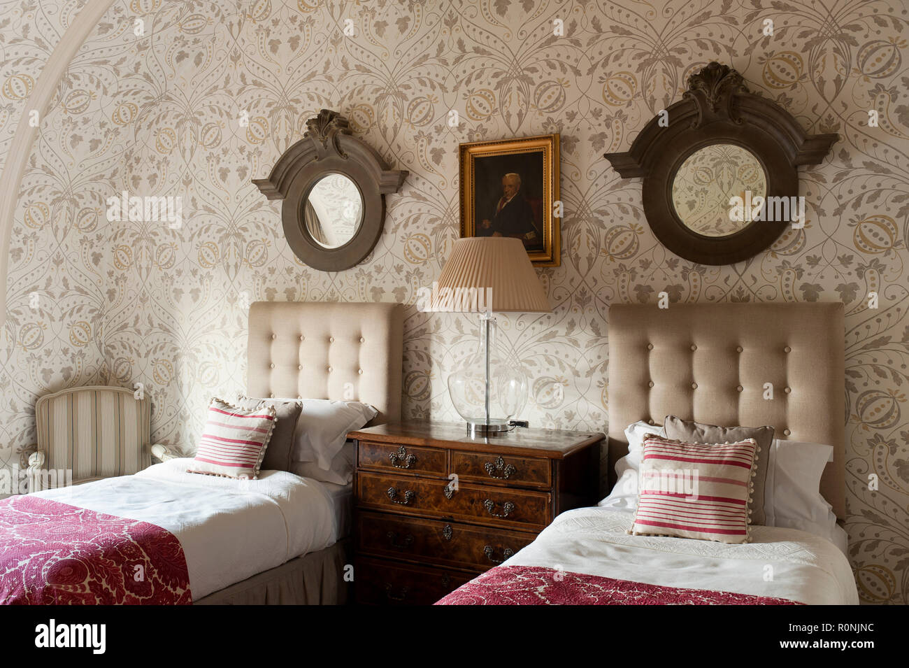 Matching single beds in Carlton Towers in Yorkshire Stock Photo Alamy