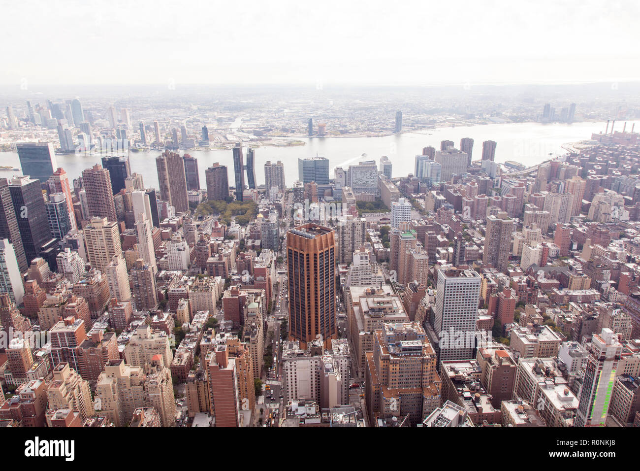 View East towards Brooklyn from the Empire State Building 86th floor observatory, New York, NY,United States of America, USA., Stock Photo