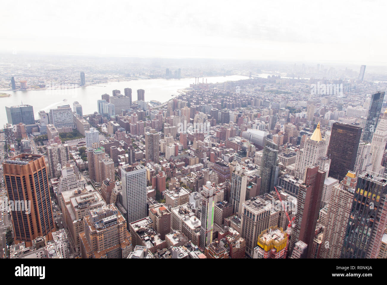 View East towards Brooklyn from the Empire State Building 86th floor observatory, New York, NY,United States of America, USA., Stock Photo