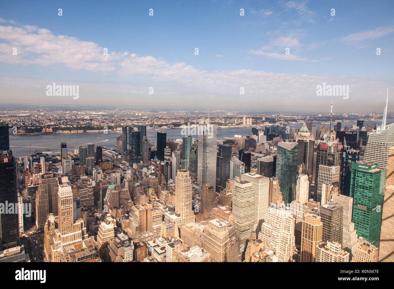 View from the top of the Empire State Building, Manhattan, New York City, United States of America. Stock Photo