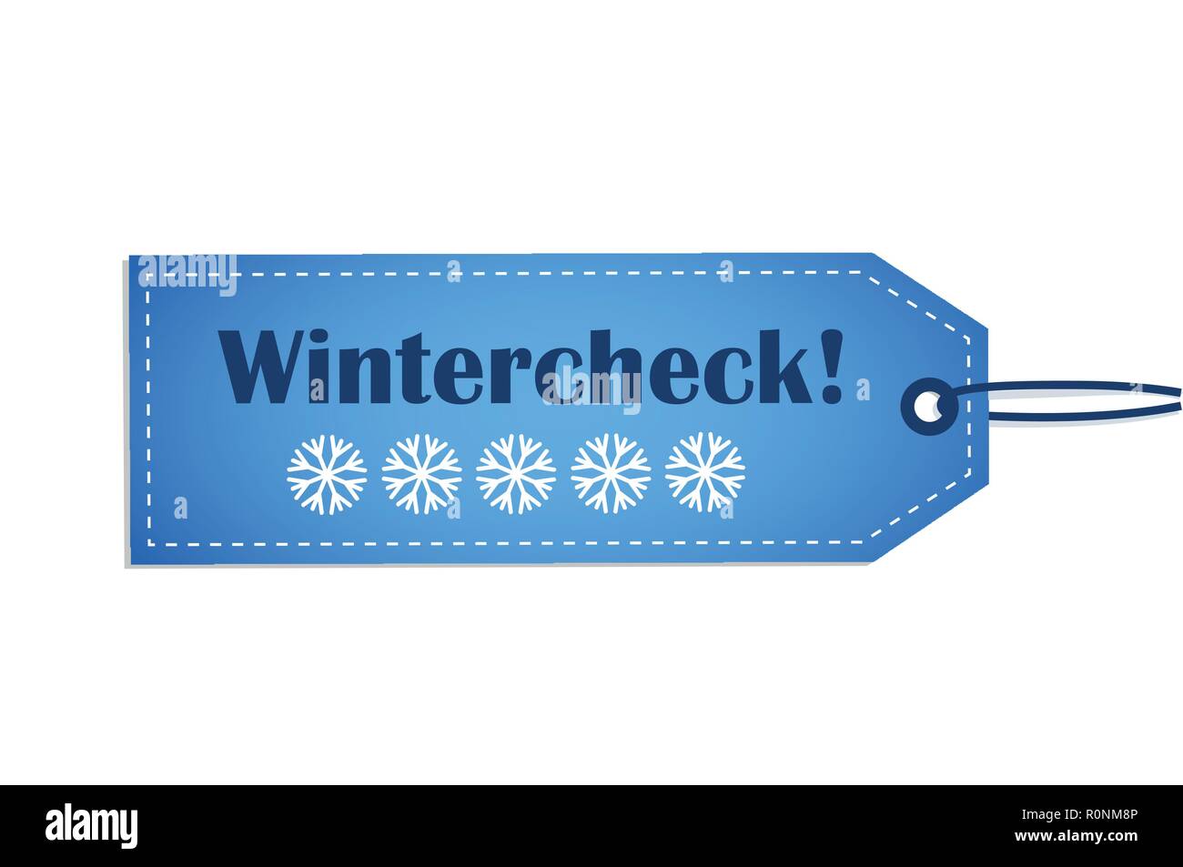 winter check blue label with snowflakes on white background vector illustration Stock Vector