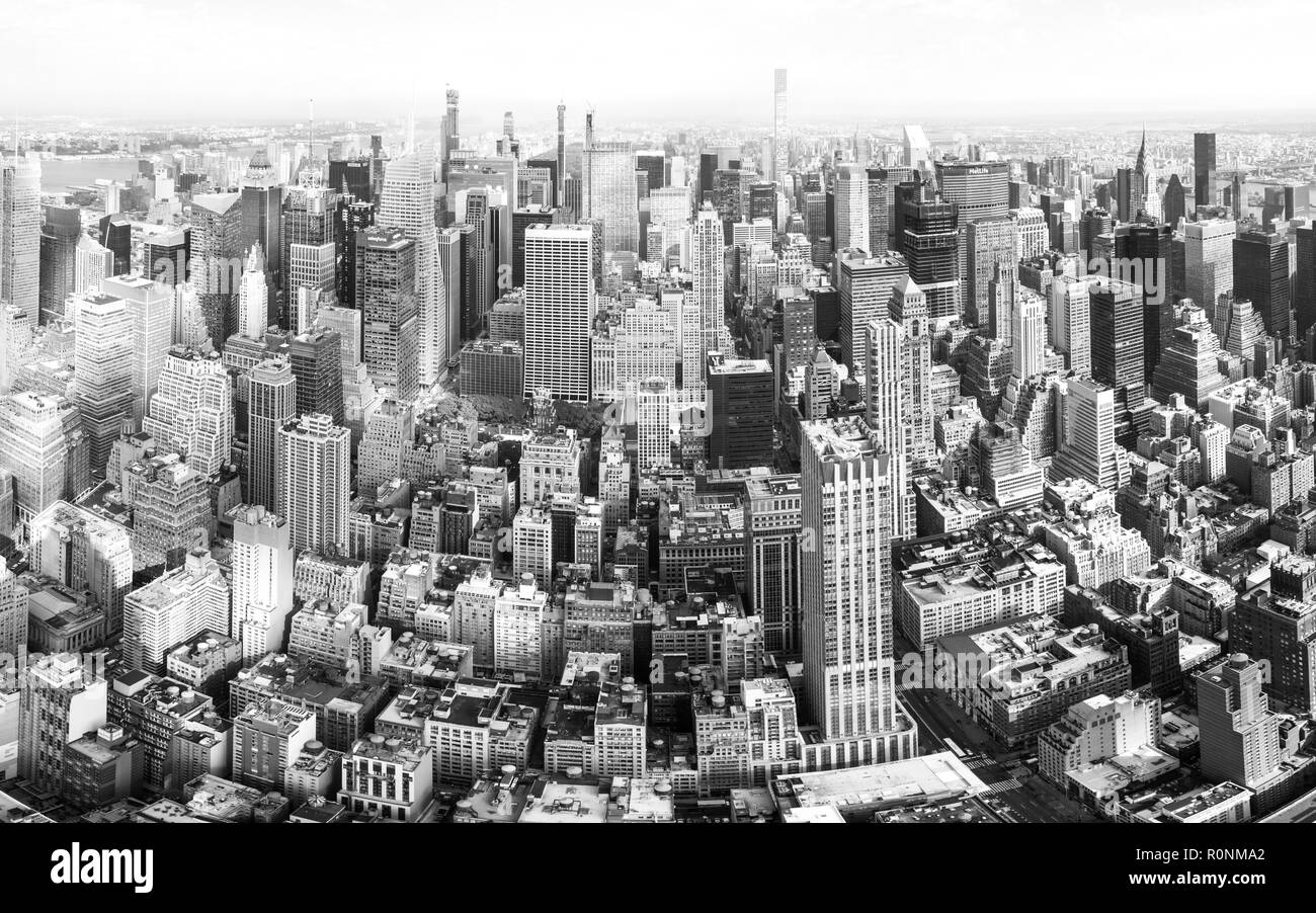 View from the top of the Empire State Building, Manhattan, New York City, United States of America. Stock Photo