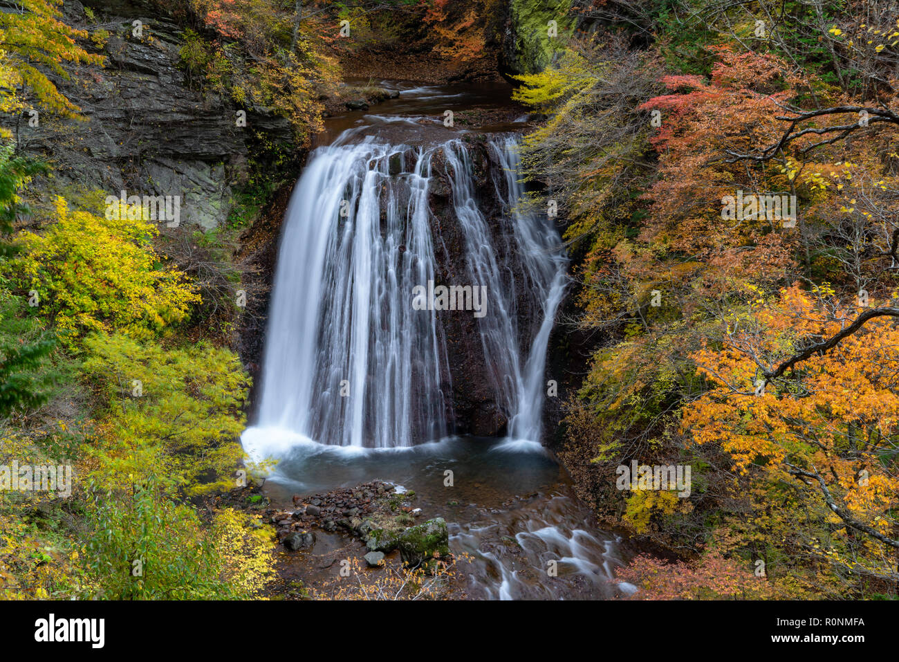 Waterfall in Yokoya Gorge Stock Photo - Alamy