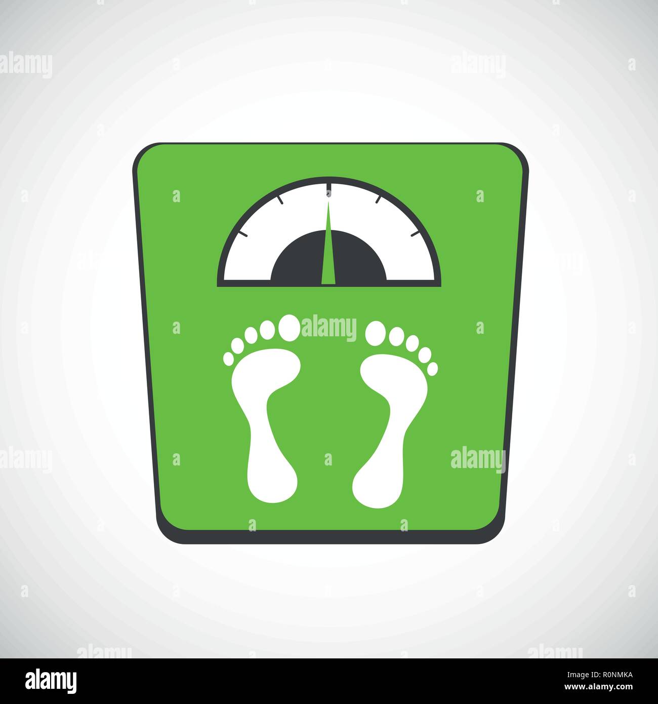 green bathroom weight scale fitness sport concept isolated on white background vector illustration EPS10 Stock Vector