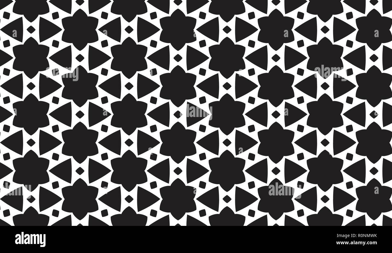 Black and white abstract geometric vector seamless pattern Stock Vector