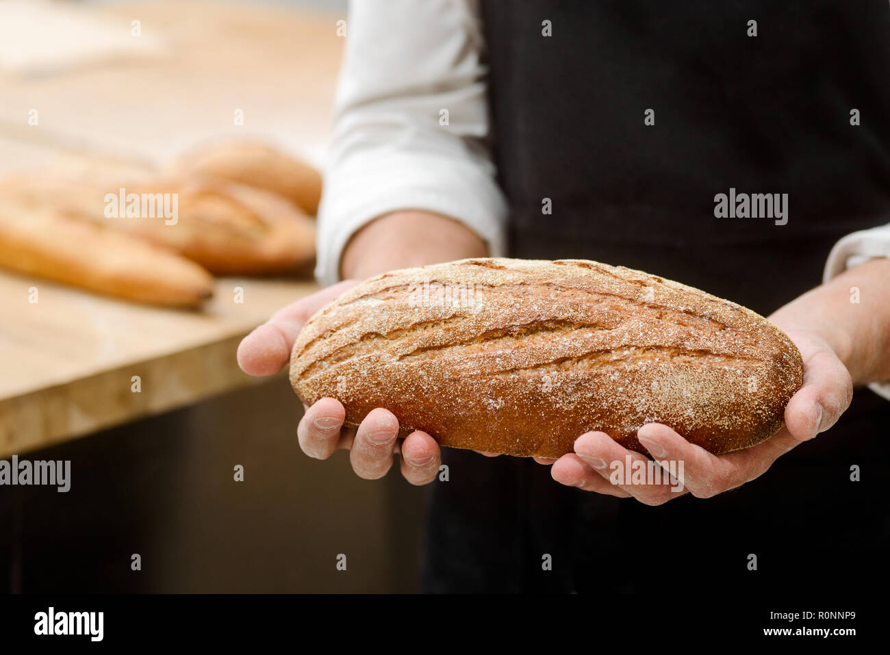 Rye dough bread Stock Photo