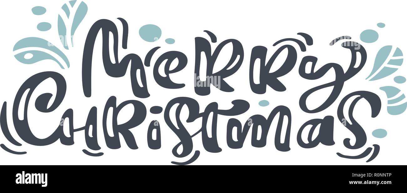 Merry Christmas Vintage Calligraphy Lettering Vector Text With