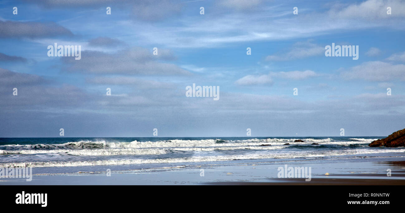 Sky and sea. West from Welcombe Mouth. Devon Stock Photo