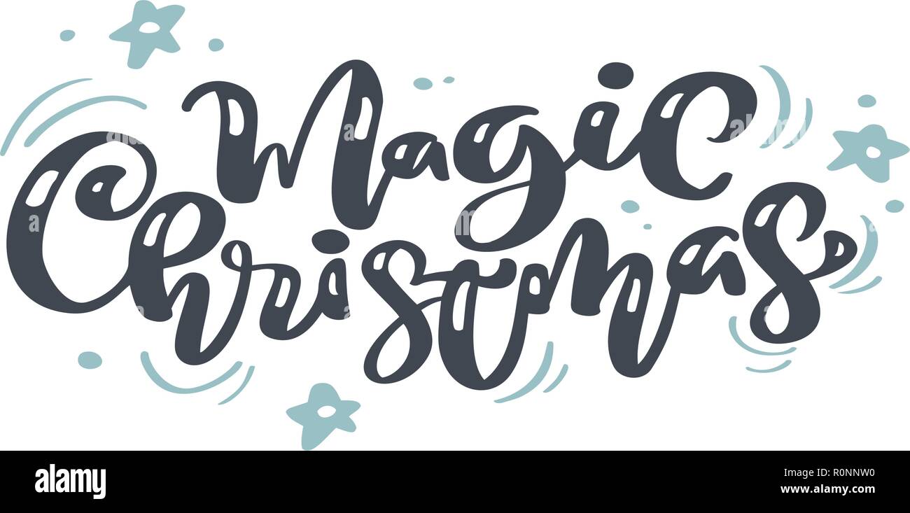 Magic Christmas Vintage Calligraphy Lettering Vector Text With