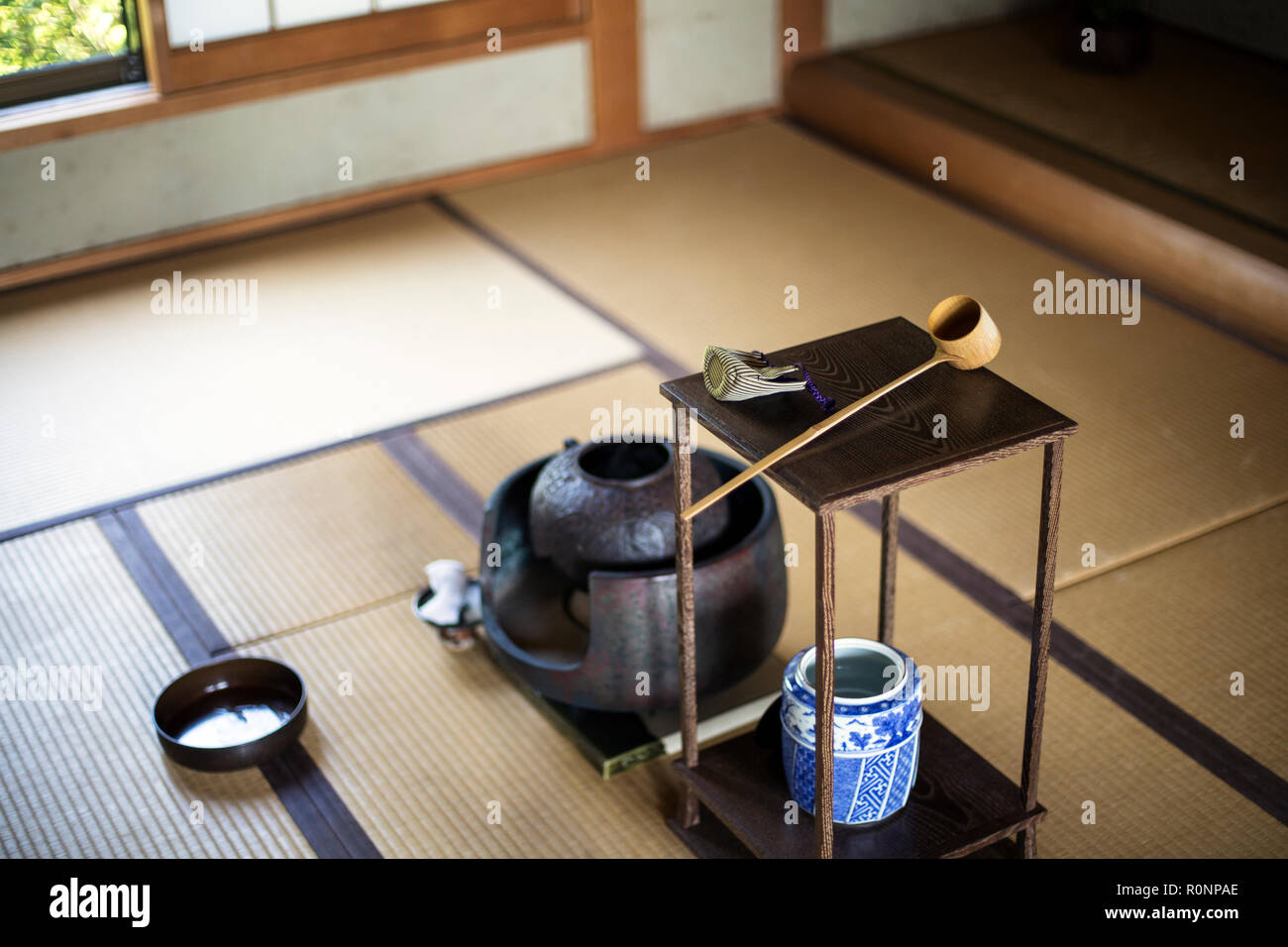 Traditional Japanese Tea Ceremony High Angle View Of Water