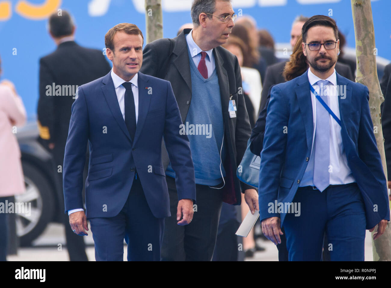 12.07.2018. BRUSSELS, BELGIUM. Emmanuel Macron, President of France, during NATO SUMMIT 2018. Stock Photo