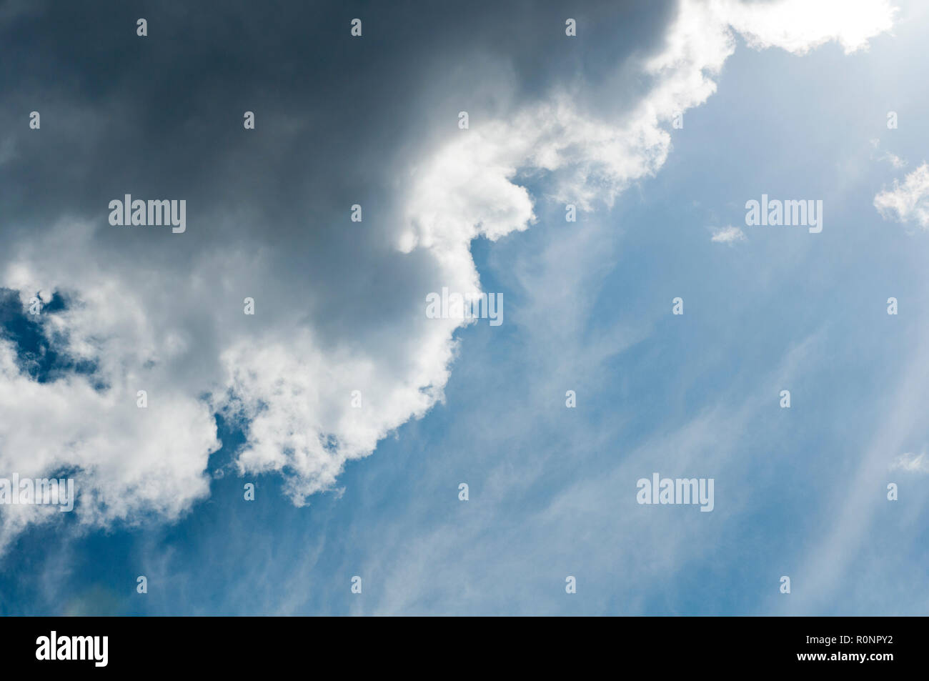 Rain clouds darkening skies clearing skies Stock Photo