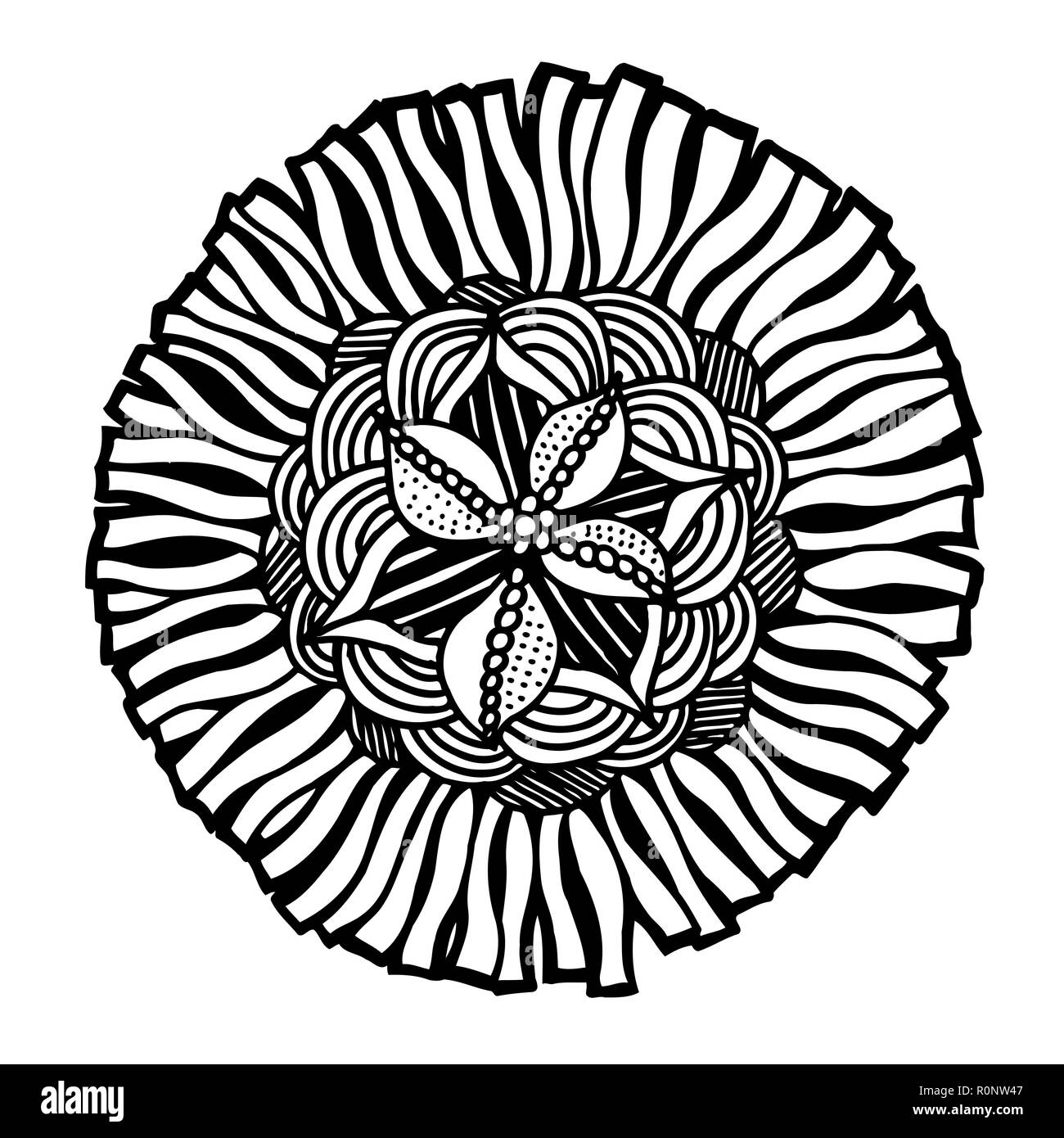 Hand drawn doodle flower. Vector illustration isolated on white Stock Vector