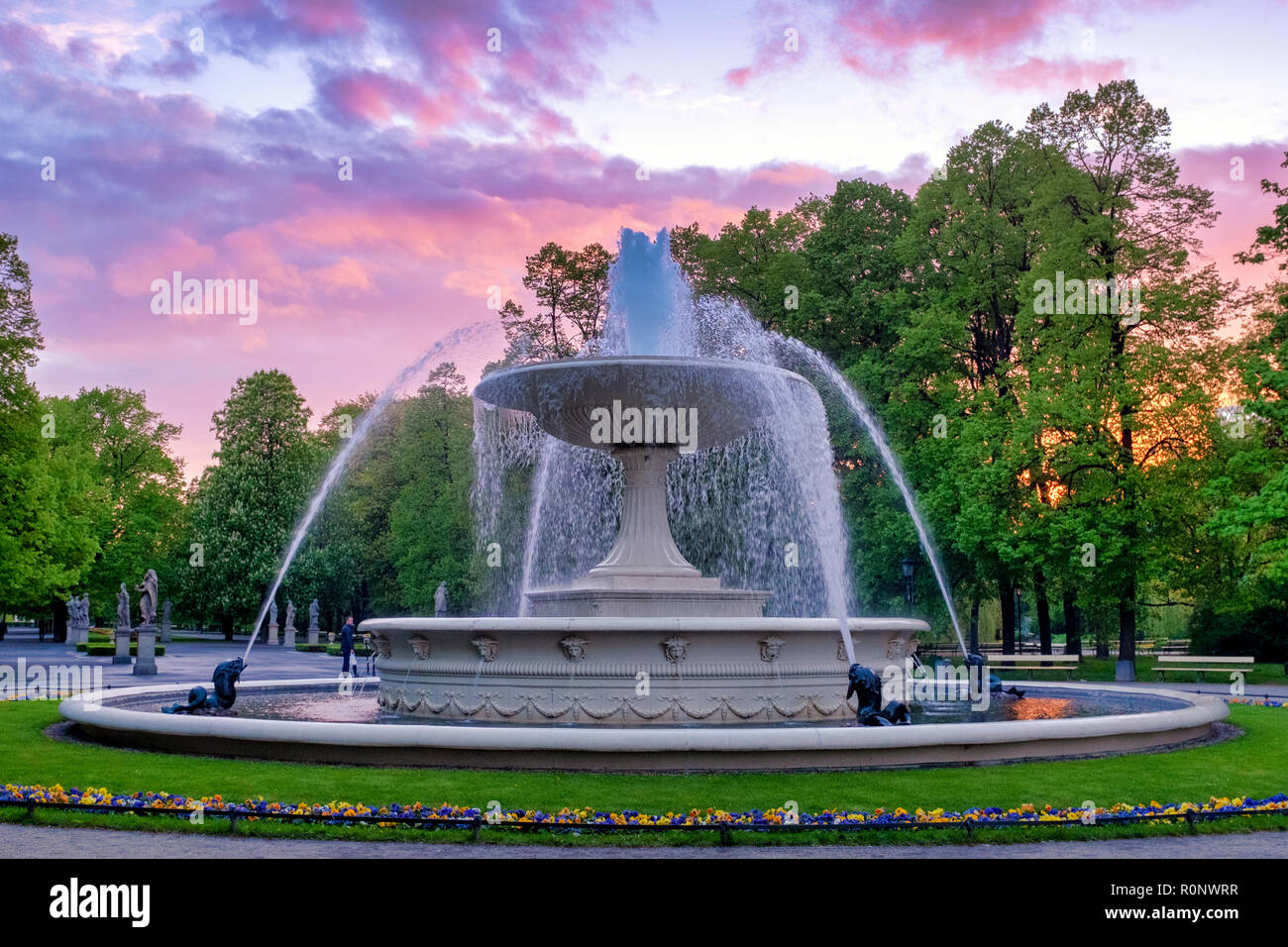 Fountain in the Saxon Garden, Warsaw, Poland Stock Photo - Alamy