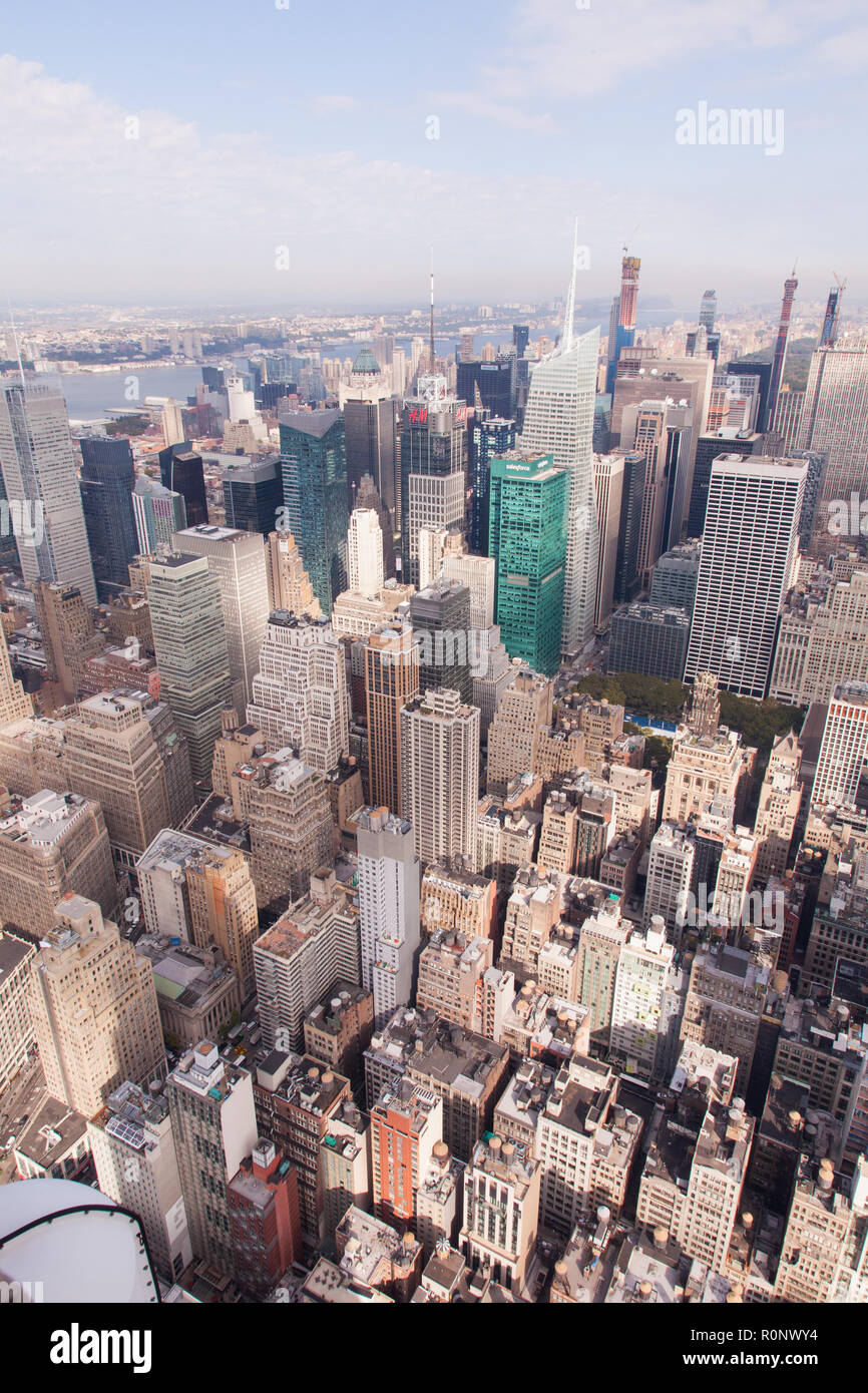 View from the top of the Empire State Building, Manhattan, New York City, United States of America. Stock Photo