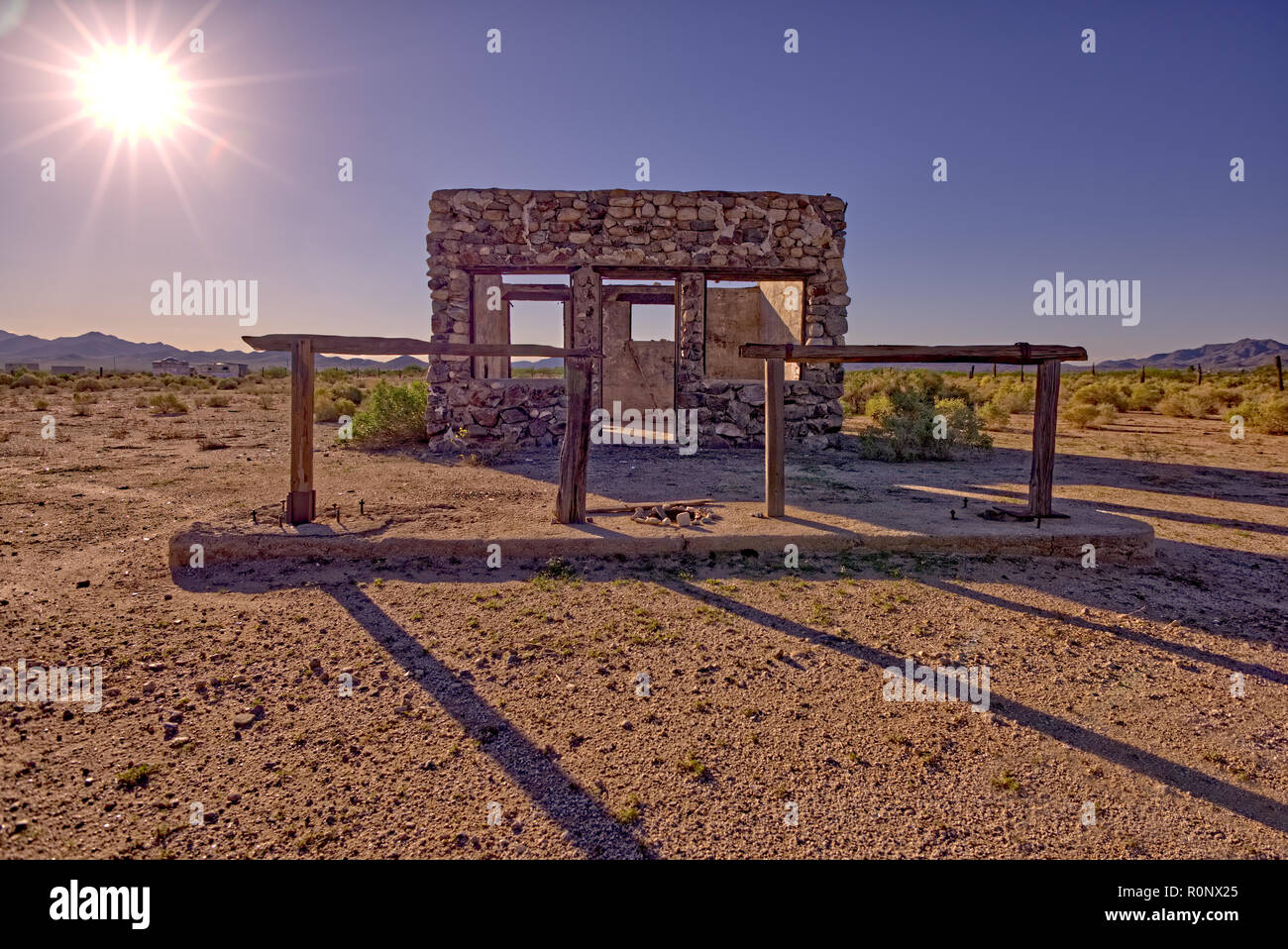 Ruins of an old stage stop, Salome, Arizona, United States Stock Photo