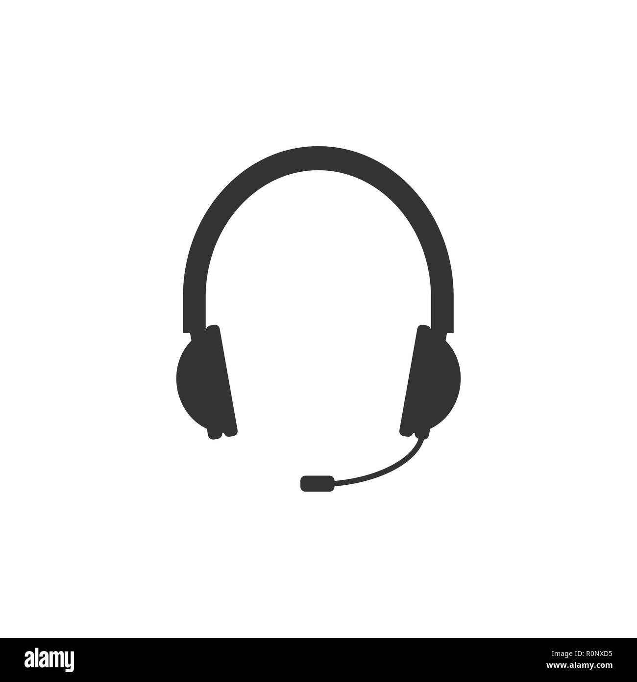 Audio headphones icon. Vector illustration, flat design. Stock Vector