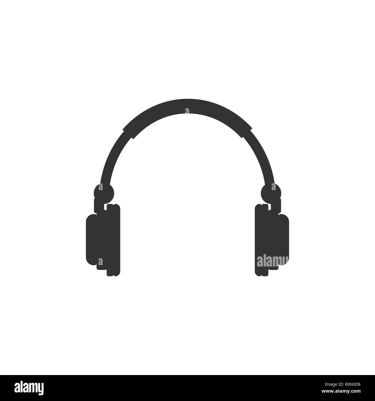 Audio headphones icon. Vector illustration, flat design Stock Vector