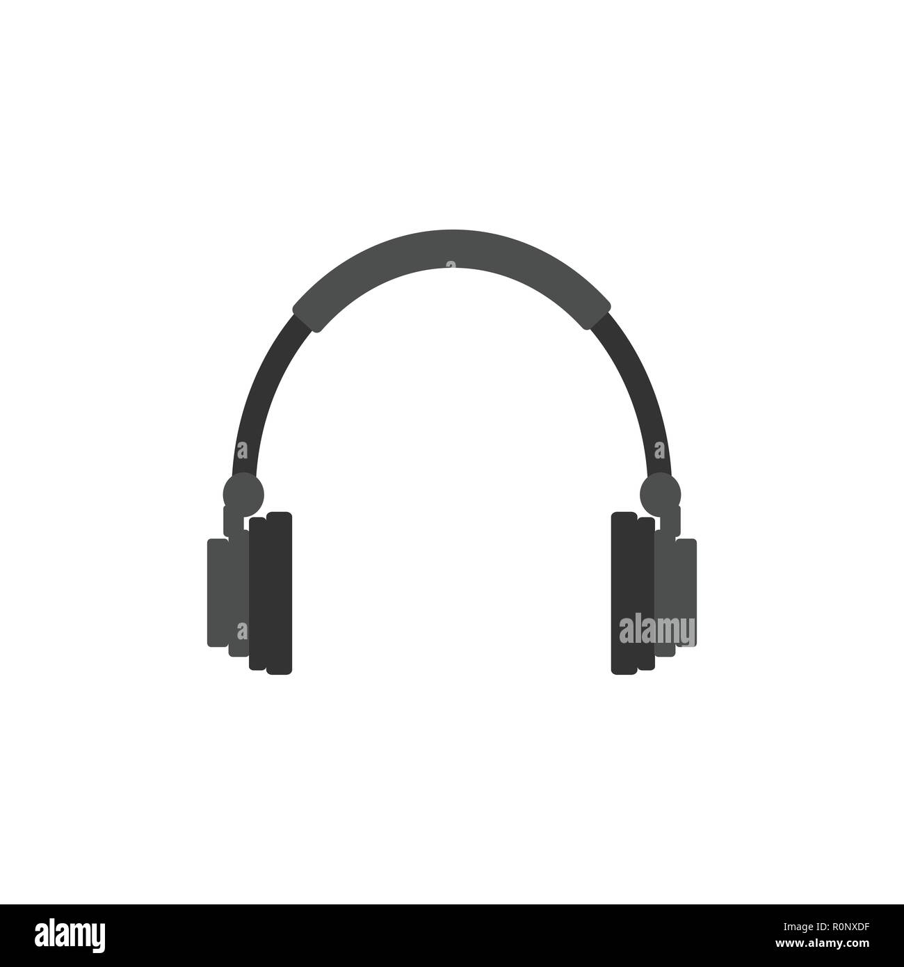 Audio headphones icon. Vector illustration, flat design. Stock Vector