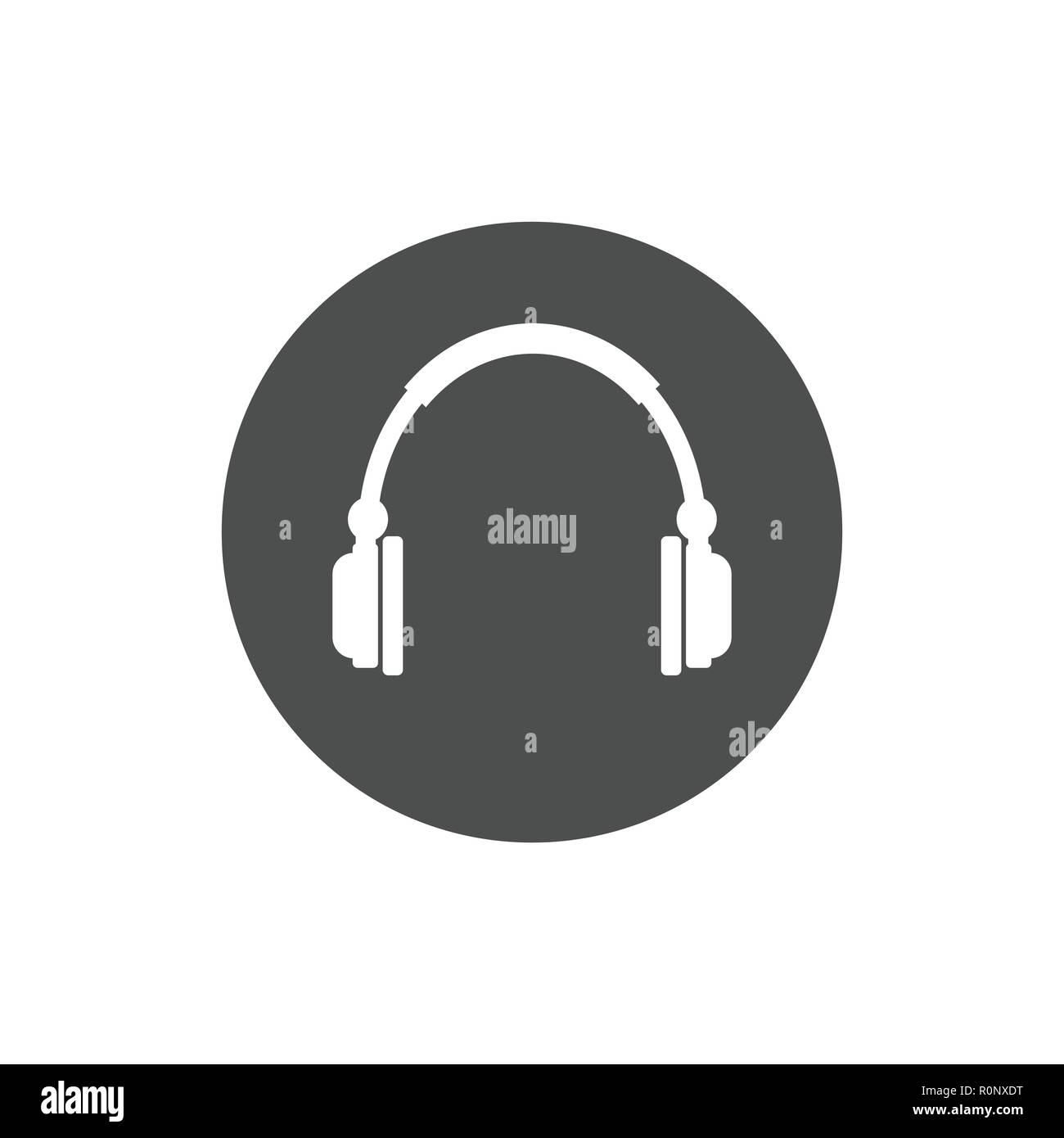 Audio headphones icon. Vector illustration, flat design Stock Vector