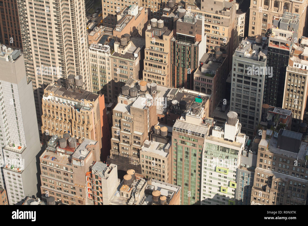 View from the top of the Empire State Building, Manhattan, New York City, United States of America. Stock Photo