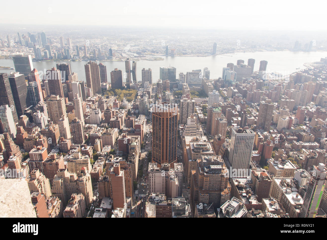 View East towards Brooklyn from the Empire State Building 86th floor observatory, New York, NY,United States of America, USA., Stock Photo