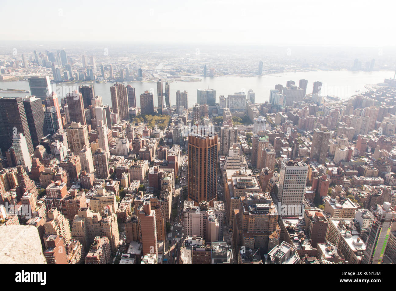 View East towards Brooklyn from the Empire State Building 86th floor observatory, New York, NY,United States of America, USA., Stock Photo