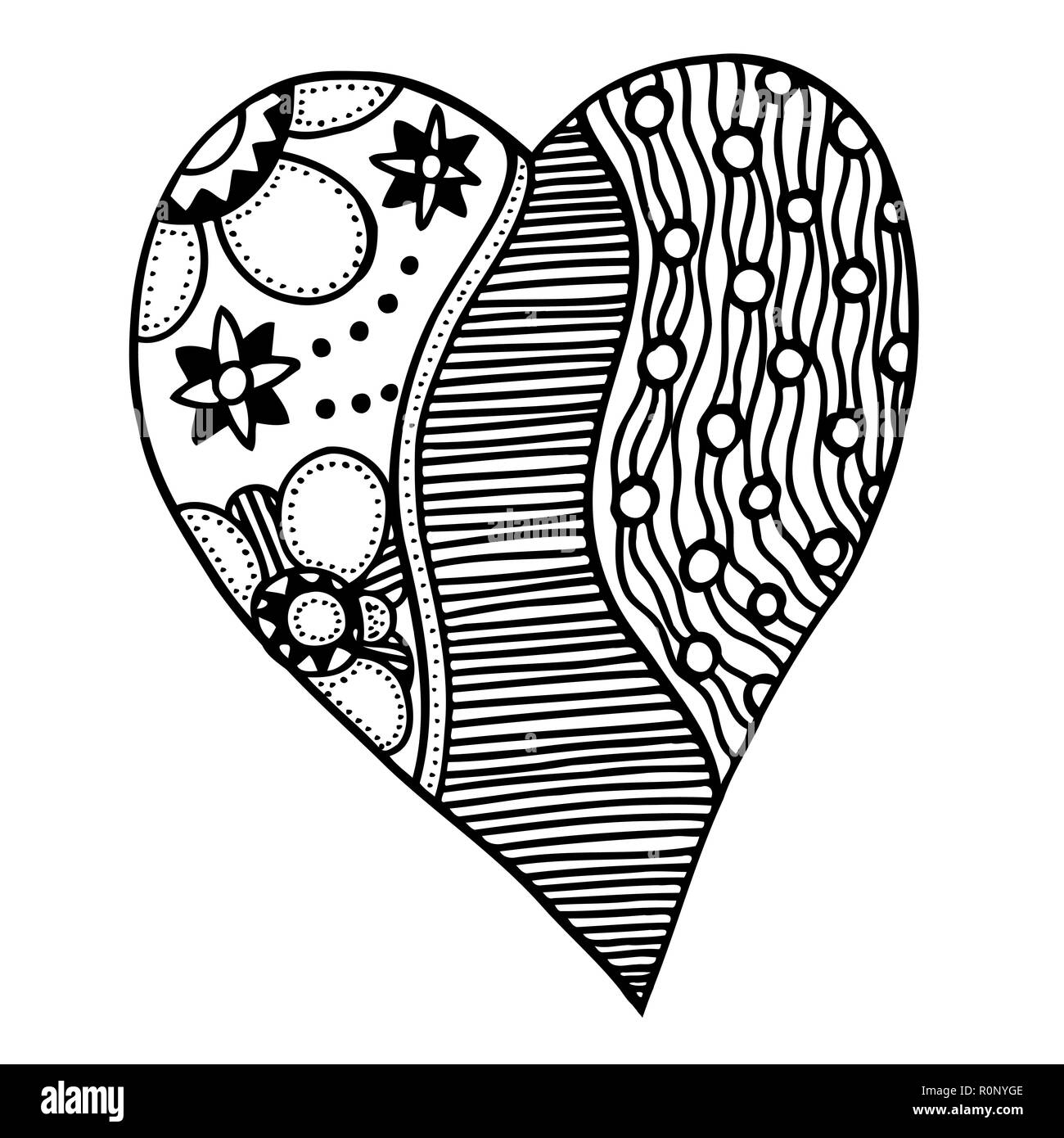 easy heart zentangle patterns