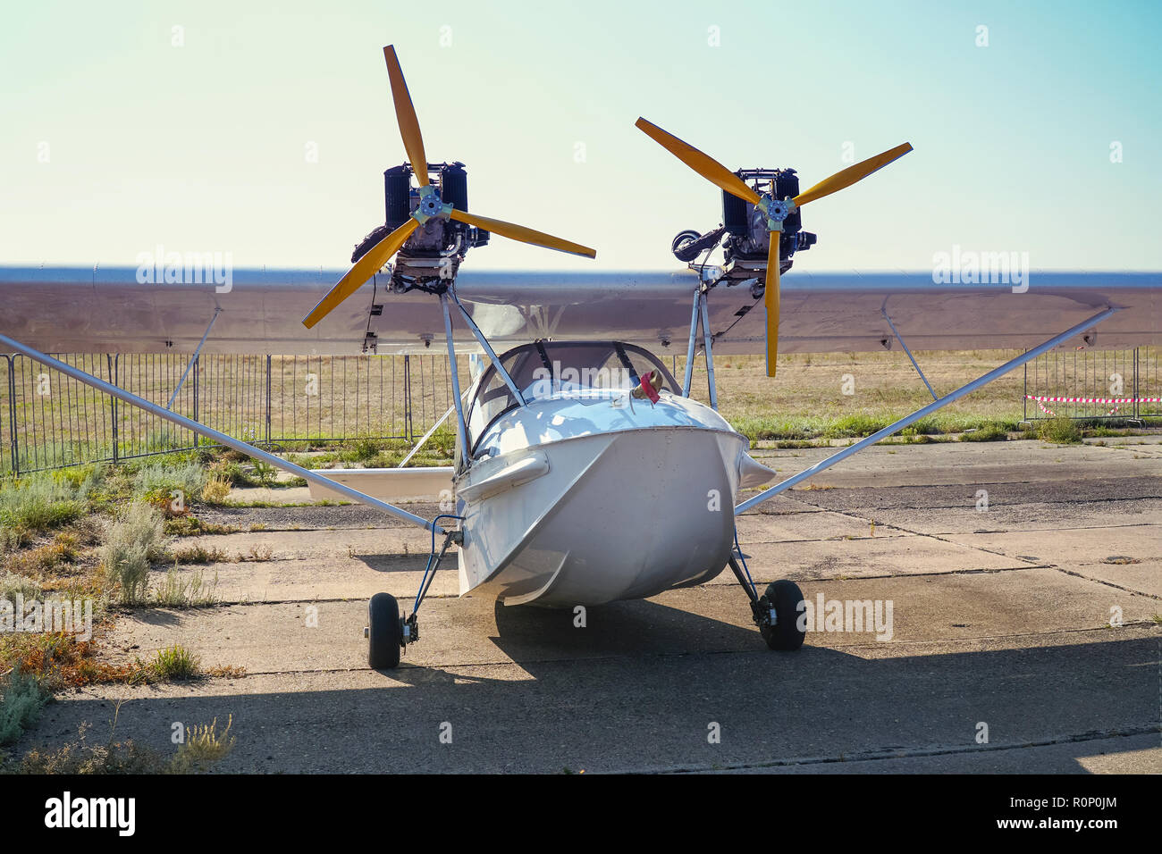 Light twinengine amphibious aircraft at the airport Stock Photo Alamy