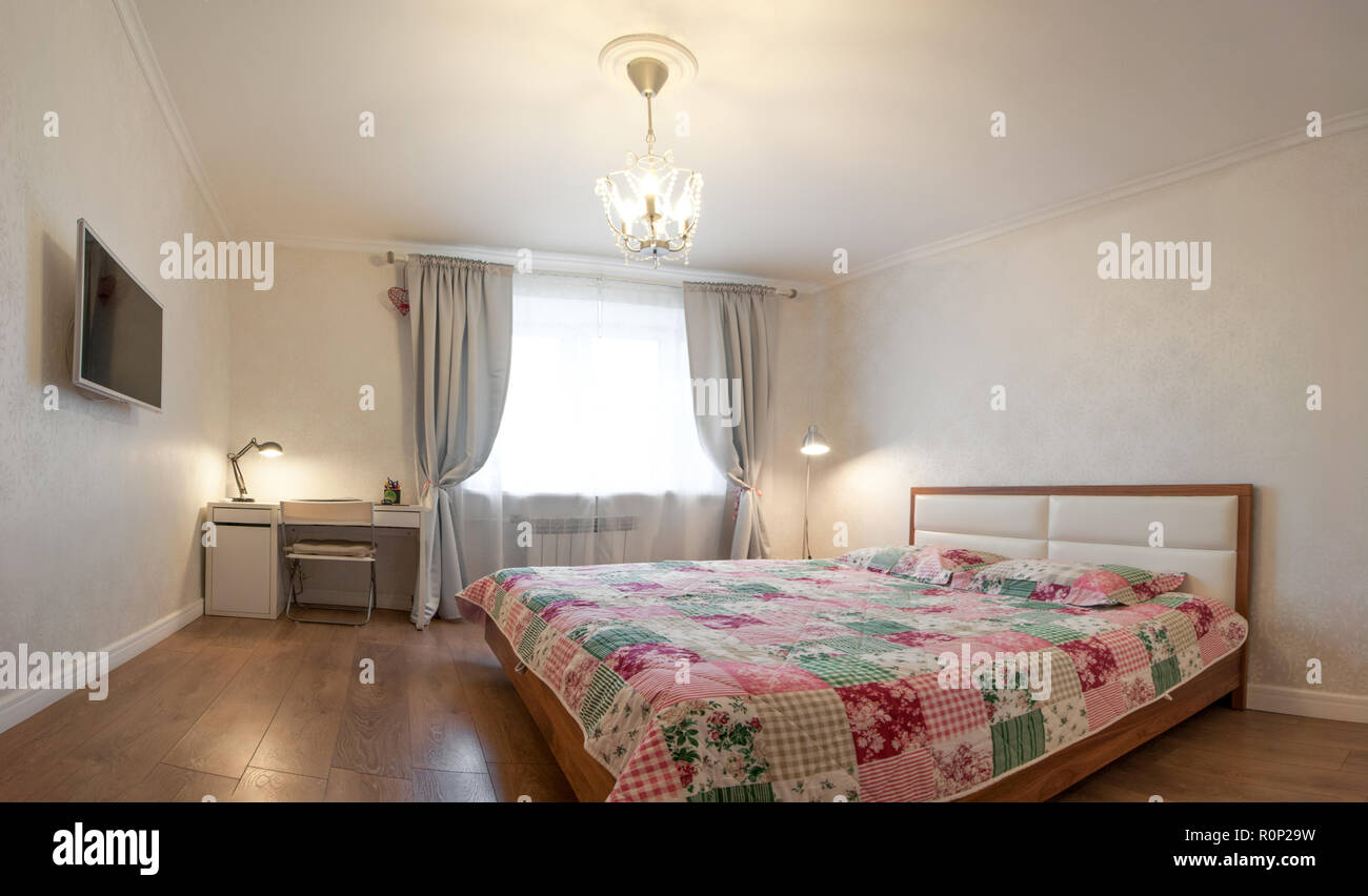 Modern Apartment In Soft Warm Colors Interior Bedroom Bed