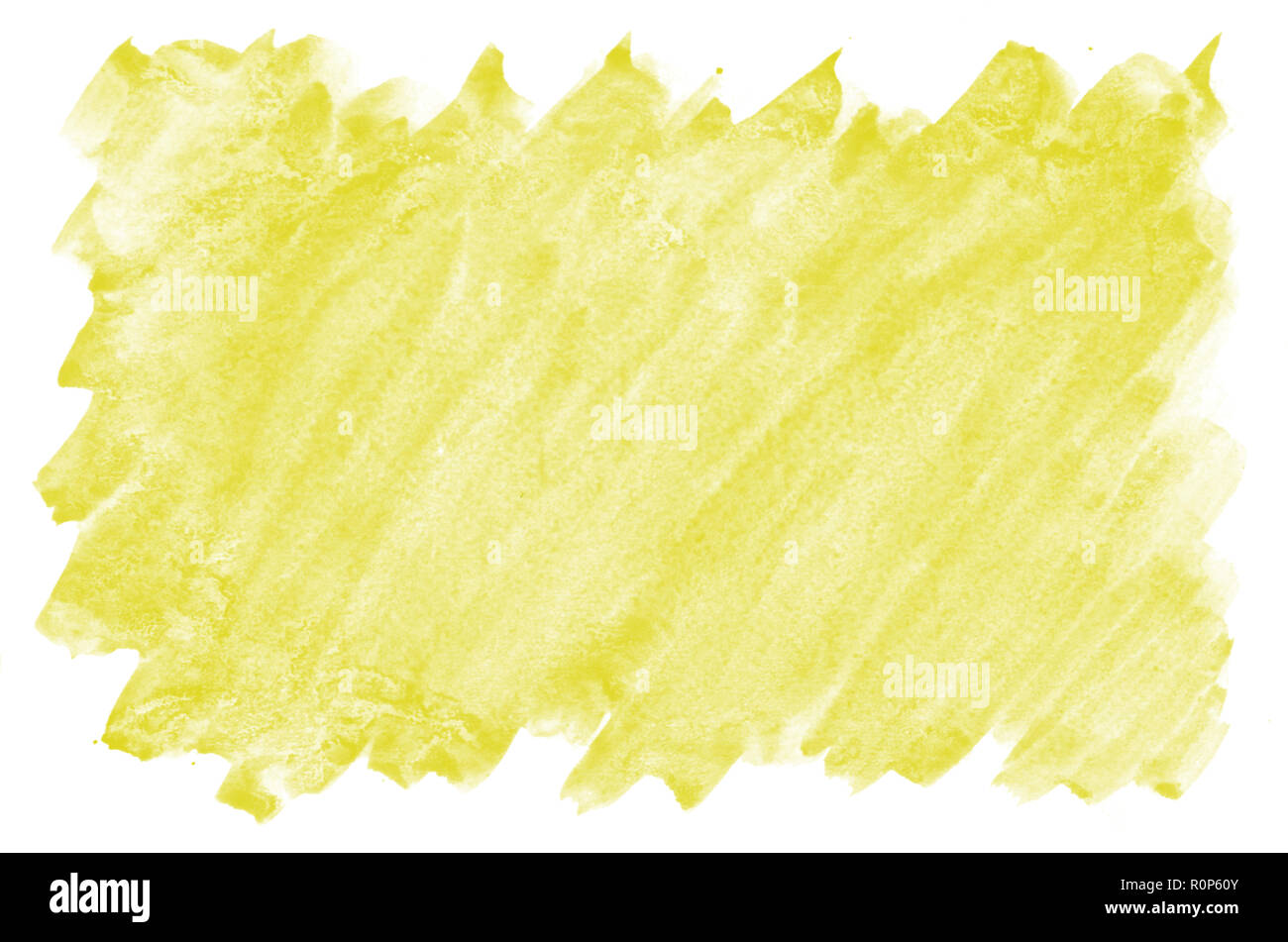 Colorful yellow watercolor wet brush paint liquid background for