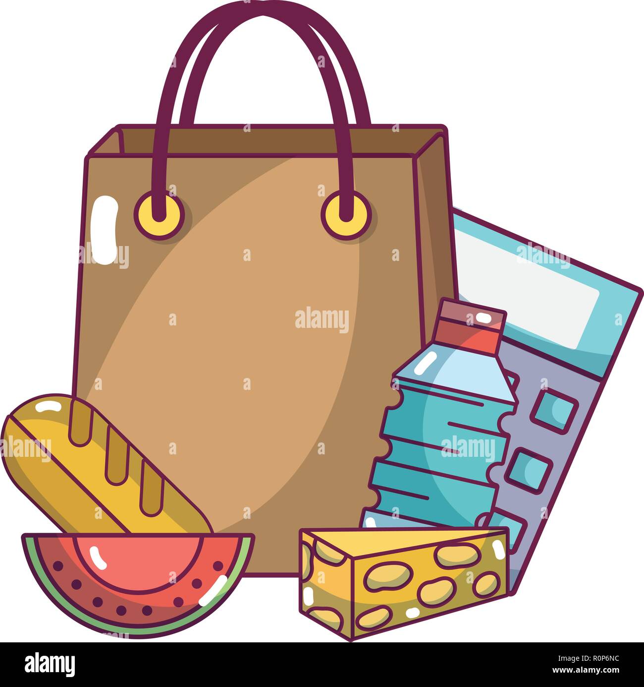 supermarket grocery products cartoon Stock Vector Image & Art - Alamy
