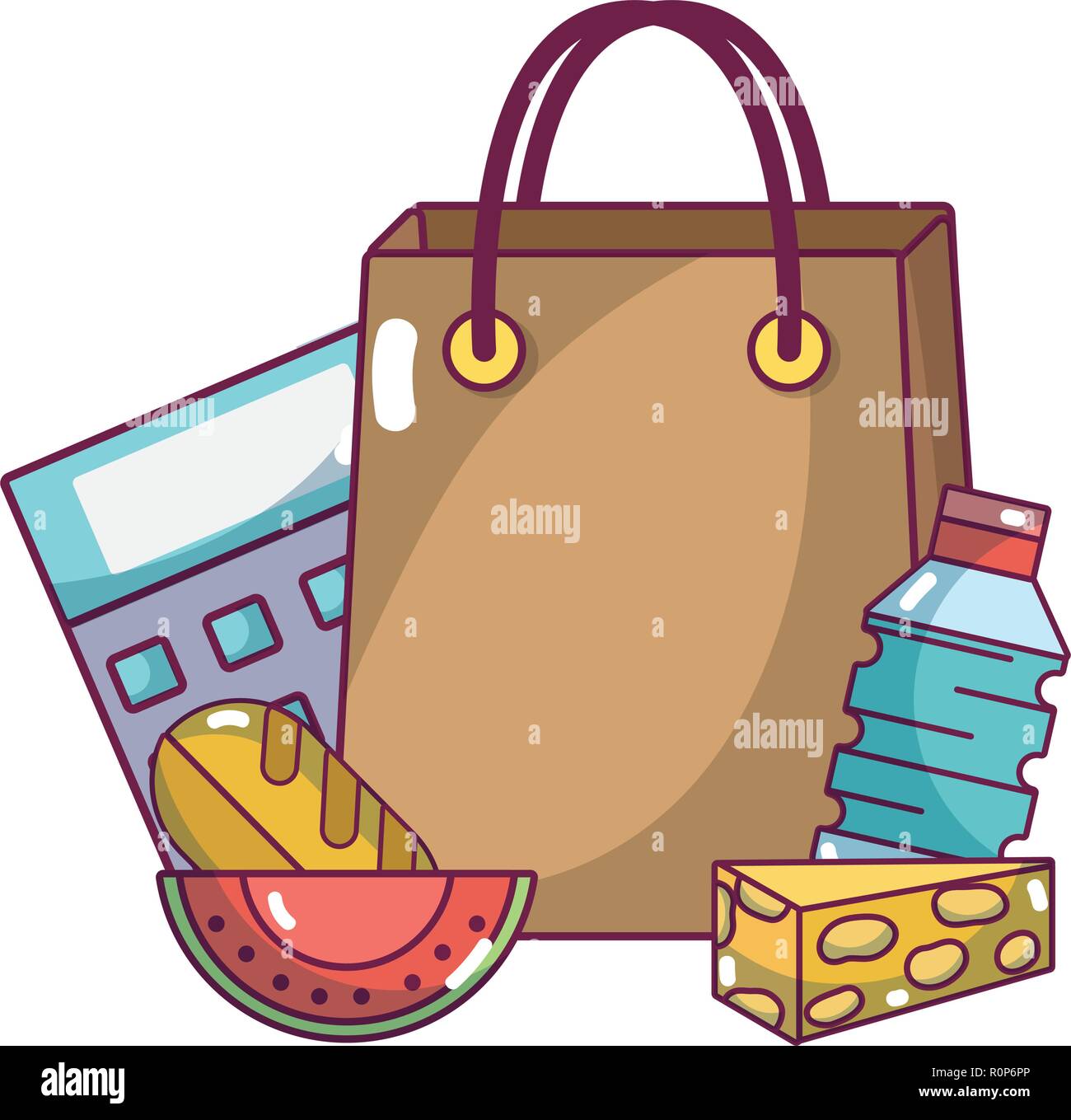 supermarket grocery products cartoon Stock Vector Image & Art - Alamy