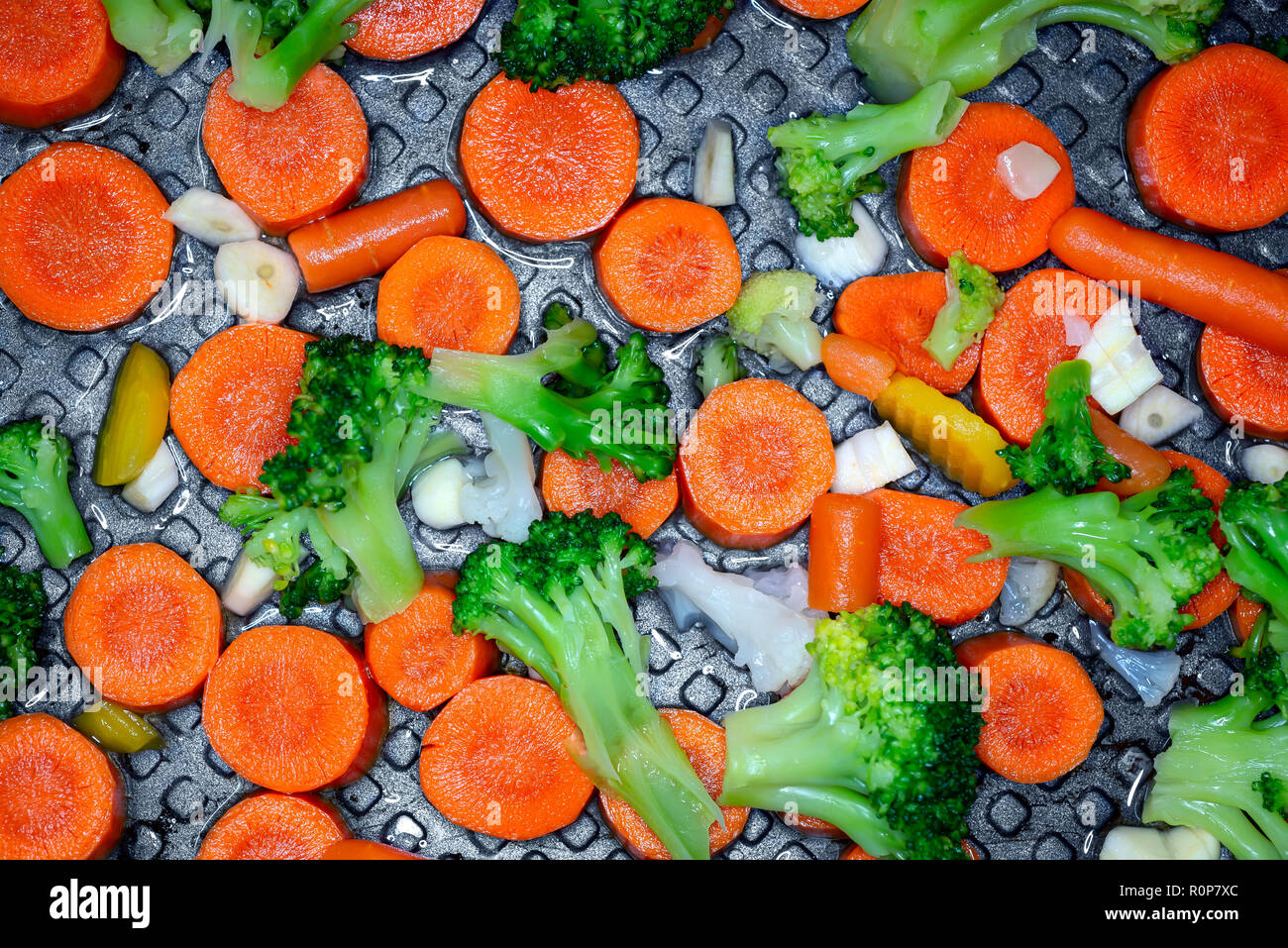 Vegetables on the pan, healthy food, healthy lifestyle Stock Photo