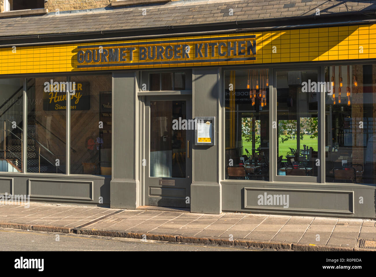 Gourmet Burger (GBK) restaurant chain outlet in Cambridge, England, UK Stock Photo